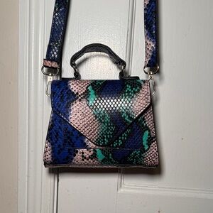 Stylish Multicolor Snake Print Mini Handbag